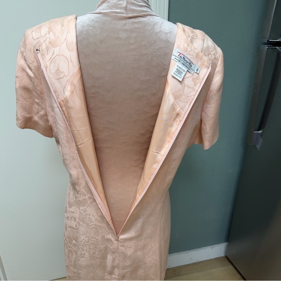 Talbots pastel pink short sleeves feminine brocade mini dress Plus size 18 - Picture 6 of 16